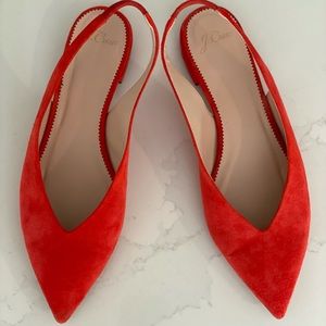 J. Crew Cerise suede sling back shoes